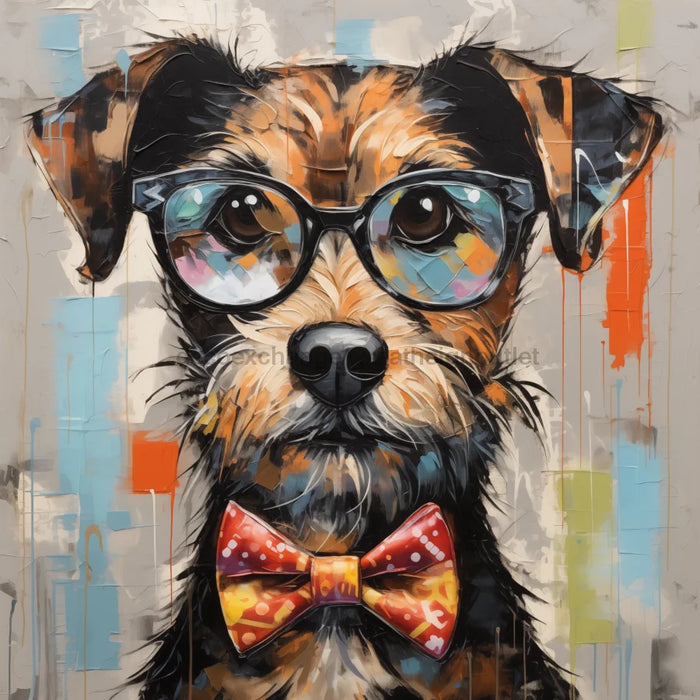 Dog With Glasses Sign Funny Animal Wall Art Dco-01184 For Wreath 10X10 Metal