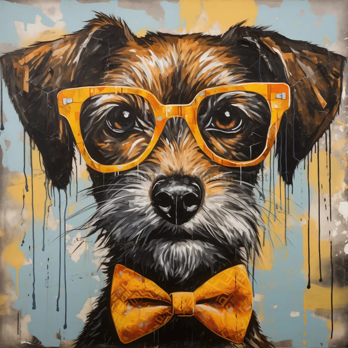 Dog With Glasses Sign Funny Animal Wall Art Dco-01185 For Wreath 10X10 Metal