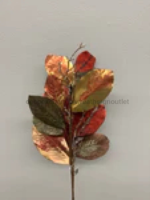 Metallic Magnolia Leaf Spray 37In Xm13494As Greenery