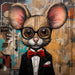 Mouse With Glasses Sign Funny Animal Wall Art Dco-01163 For Wreath 10X10 Metal